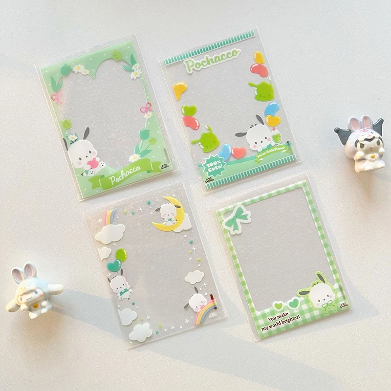 20Pcs Cute Japanese Cartoon Characters Kpop Photo Card Holder Idol Laser Photo Protective Display Sleeves Kawaii Stationery