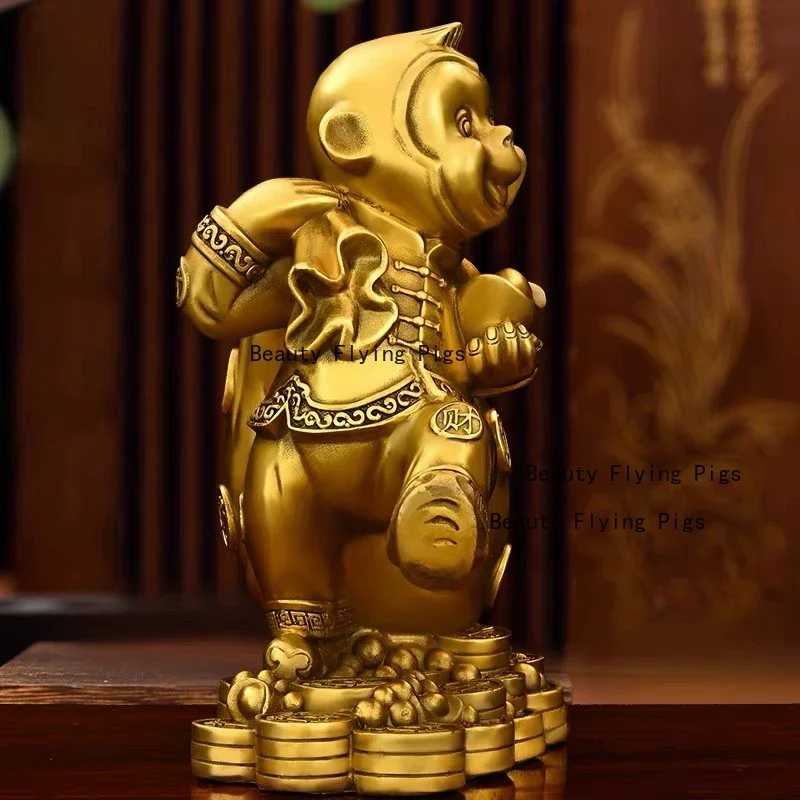 1pc Metal Monkey Ornament Office Wealth Recruitment Ornaments Home Decoration Chinese Zodiac Ornaments Feng Shui Accessories
