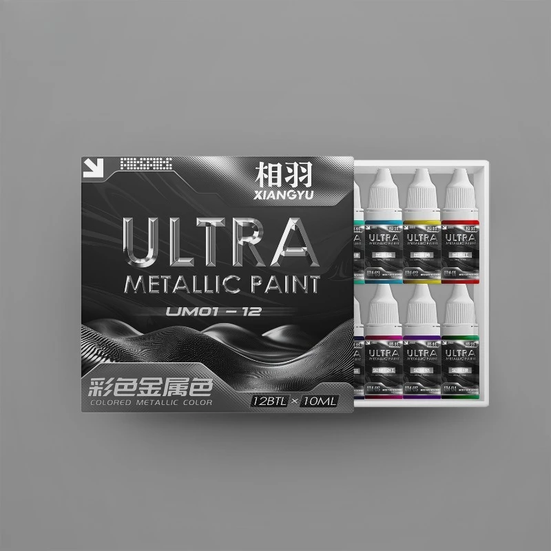 

Metallic Model Water-Based Paint/ 12 Bottles * 10ml/Various Handmade Model Sand Table Painting Hand-painted Coloring Paint