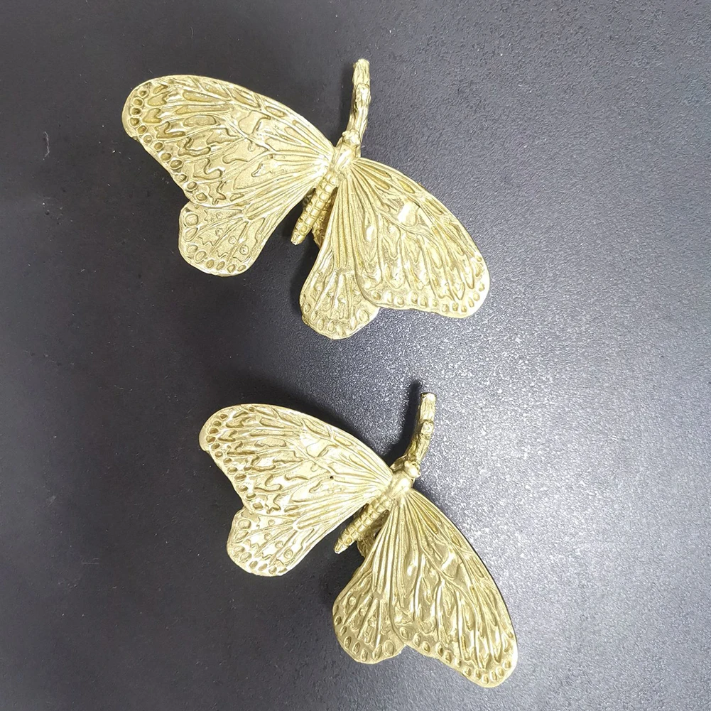 Drawer Pulls Butterfly Design Functional Decorative Piece Sturdy Grip Handle Brass Cabinet Door Pull Brass Handle