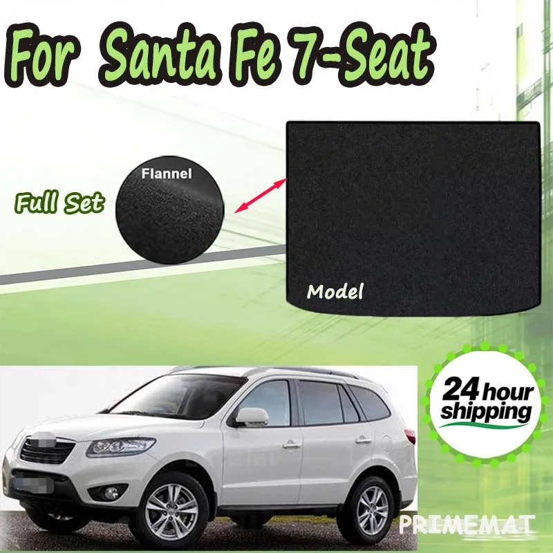 

ECOAUTO Rear Trunk Mat For Santa Fe 7-Seat 2006-2012 Trunk Carpet Pad Accessories