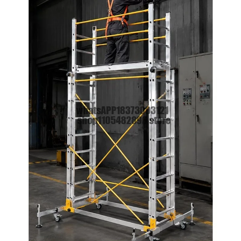Scaffolding mobile elevator aluminum alloy ladder telescopic folding aerial work platform climbing ladder cloud ladder