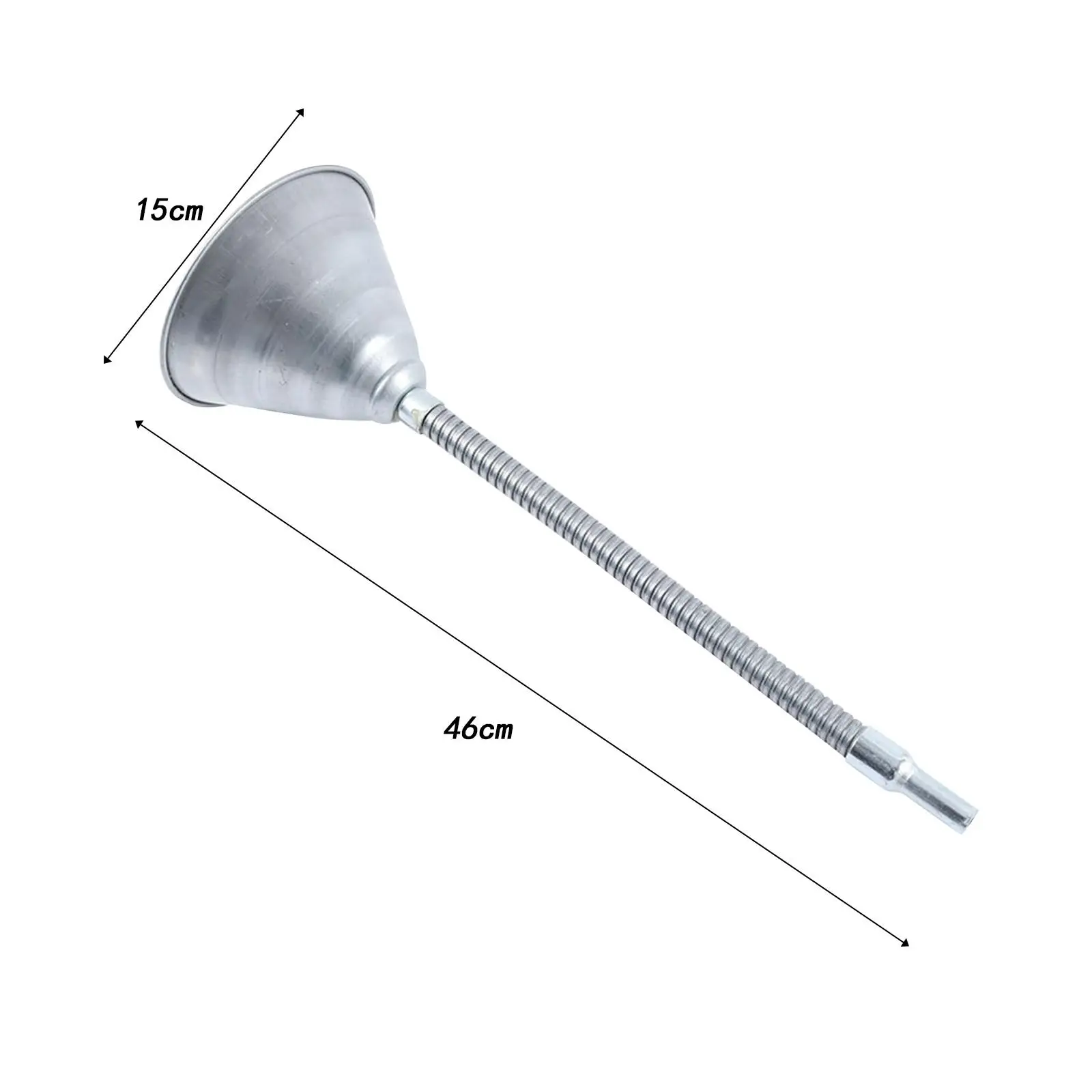 Car Engine Oil Funnel Flexible Pipe Wide Mouth Iron Material with Strainer Screen for Refueling Needs