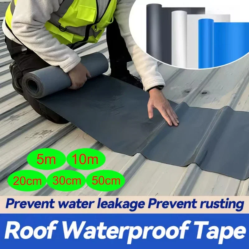 PE Self-Adhesive Roof Waterproof Tape Color Steel Tile Rusty Sealant Waterproof Heat Insulation Quiet Coil Material 1.5mm Thick