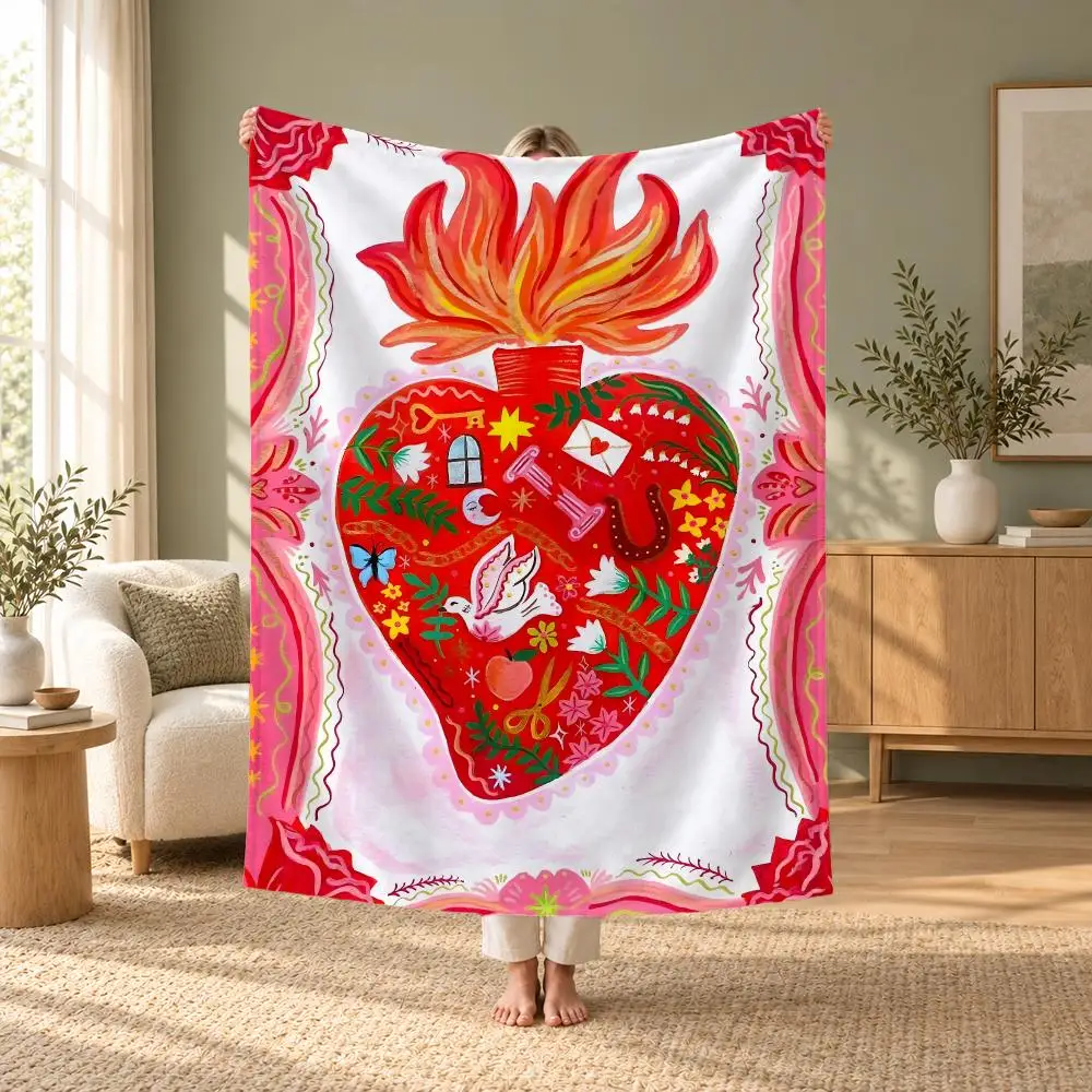 Artist Millie Amber Throw Flannel Throw Blanket for Travel & Office, Warm Outdoor Custom Bedspread, Ideal Gift