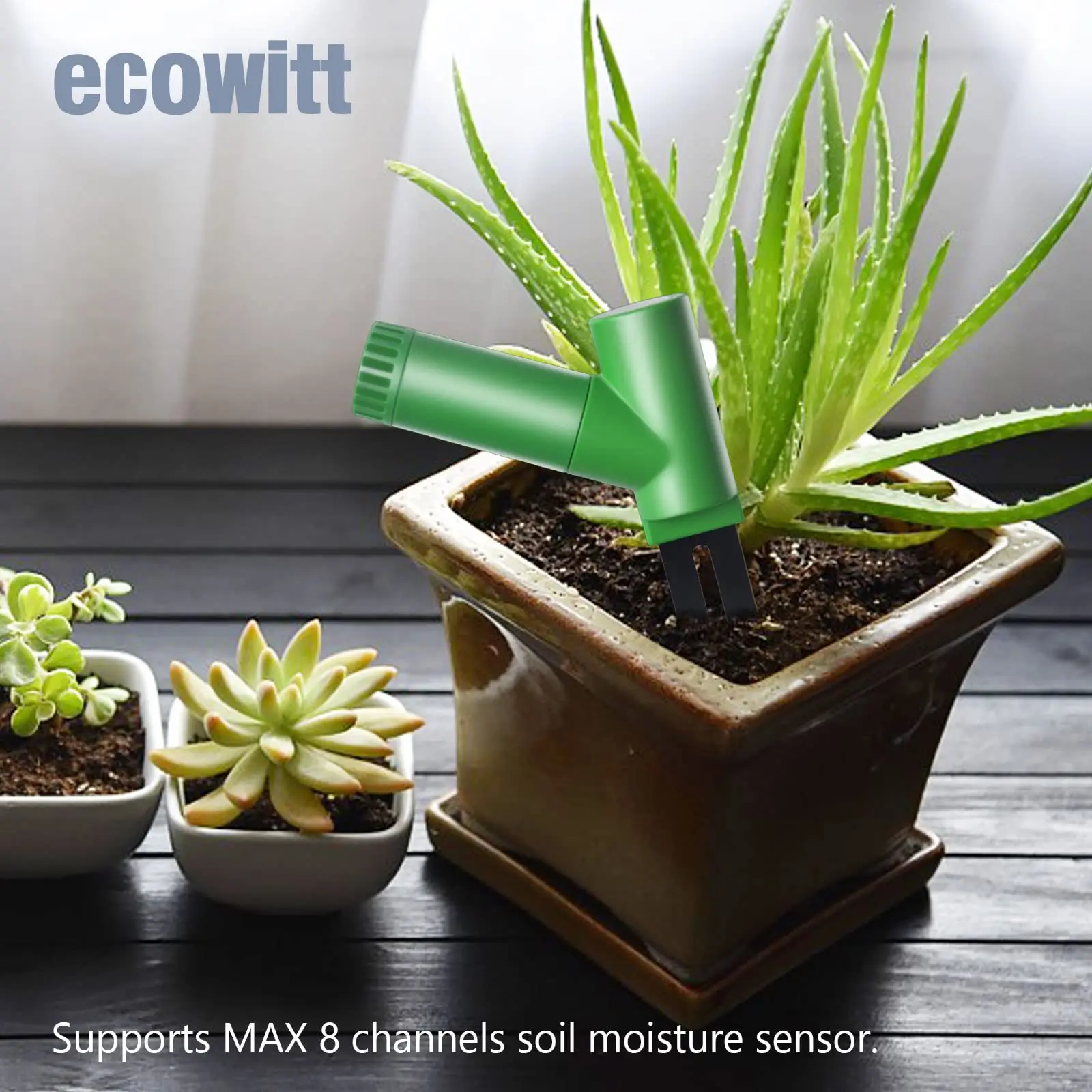 ECOWITT WH51 Soil Moisture Meter, Soil Tester, 8-Channel Garden Plant Water Monitor Tester - Sensor Only, Can\'t Be Used Alone