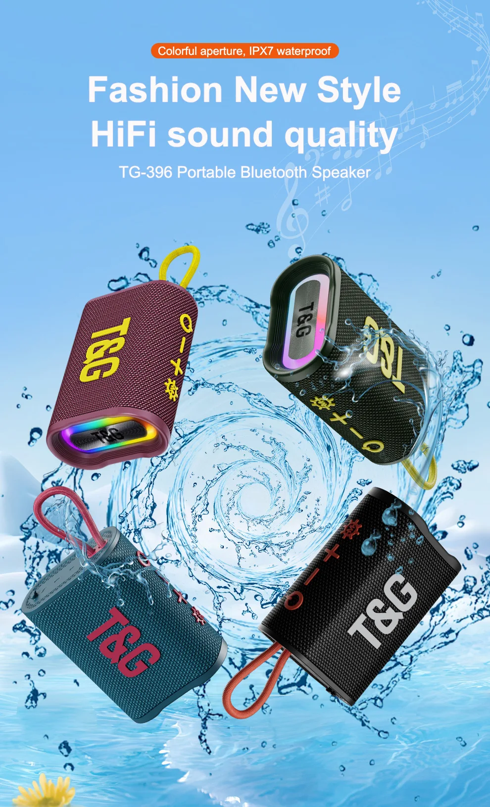 Riding TG369 Bluetooth Speaker Portable Wireless Mini Music Box Outdoor Fun Camping Hiking For Smart Phone PC Car Tablet