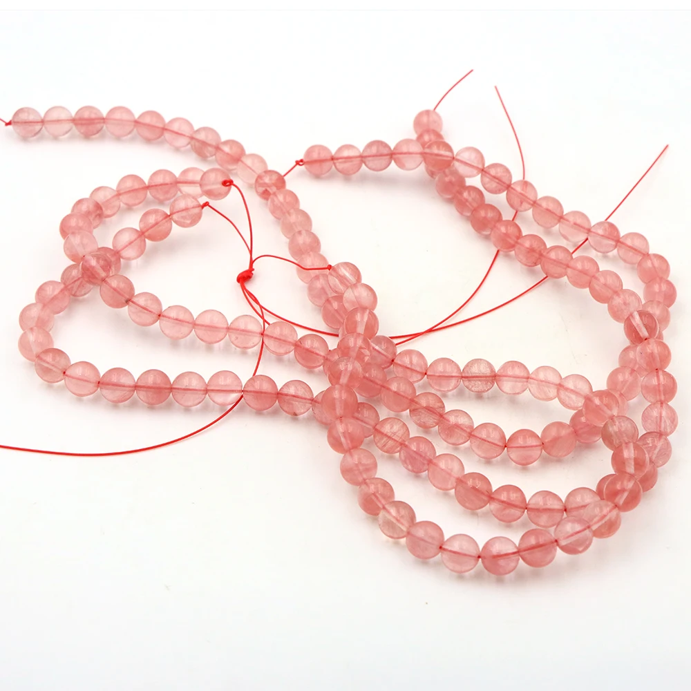 2/3/4/6/8/10/12mm Natural Cherry Quartz Beads Round Loose Spacer Bead for Jewelry Making Supplies DIY Energy Healing Bracelets