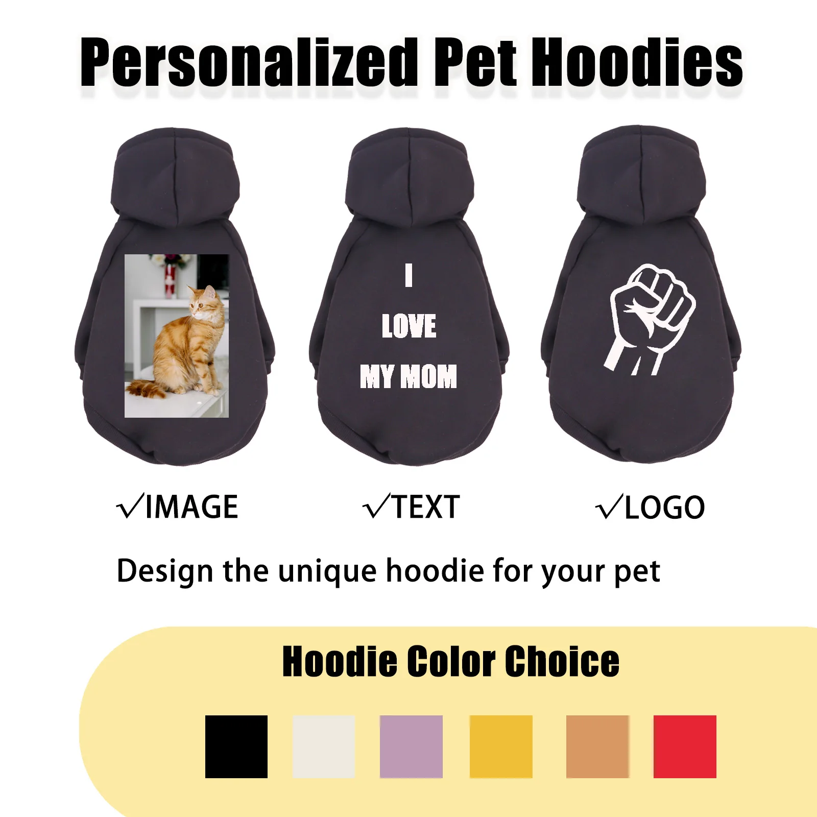 Customized Pet Hooded Sweatshirt Cats & Dogs Winter Warm Clothes Large-Sized Dog Clothing Teddy Golden Retriever All Cats