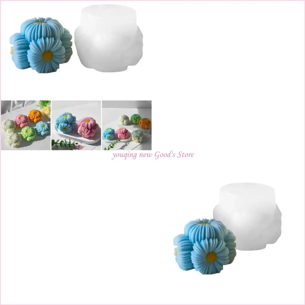 57QA قالب سيليكون مرن لصناعة صابون عباد الشمس والشموع المصنوعة يدويًا #1