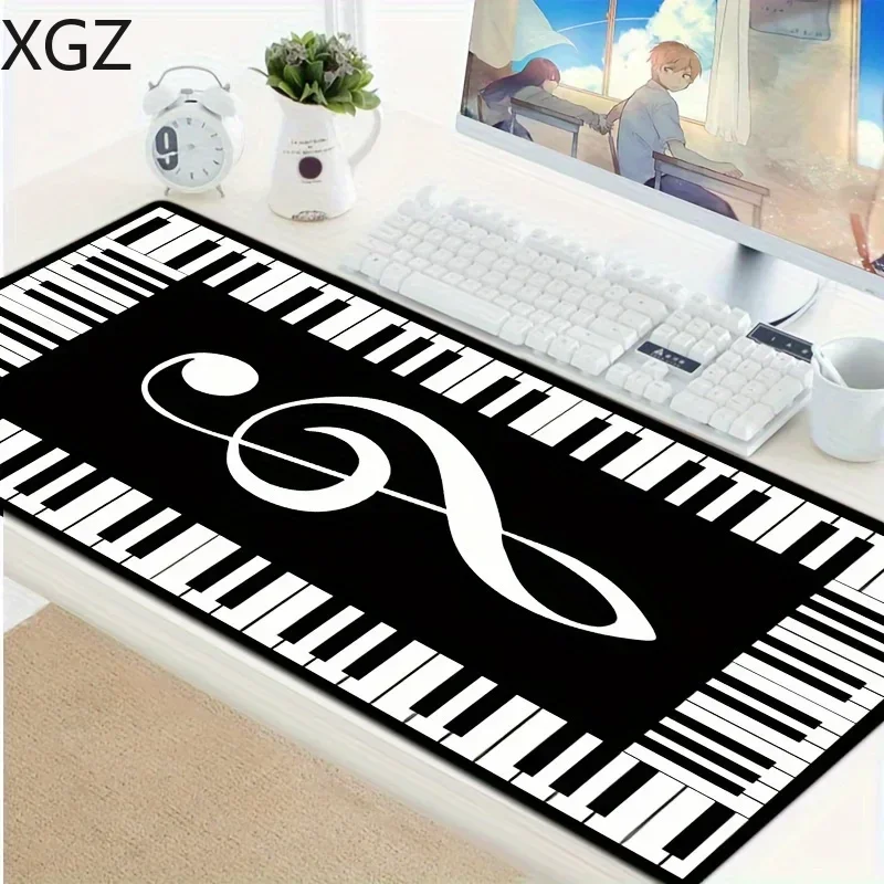 Black White Piano Keyboard Mouse pad Music Note Design Desk Mat Non-Slip Washable Rubber Mause Pads Gaming Office Decor carpet