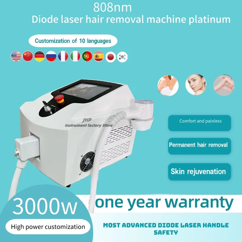 2024 New high-power platinum 3000W permanent hair removal device 808 diode laser 808nm hair removal machine