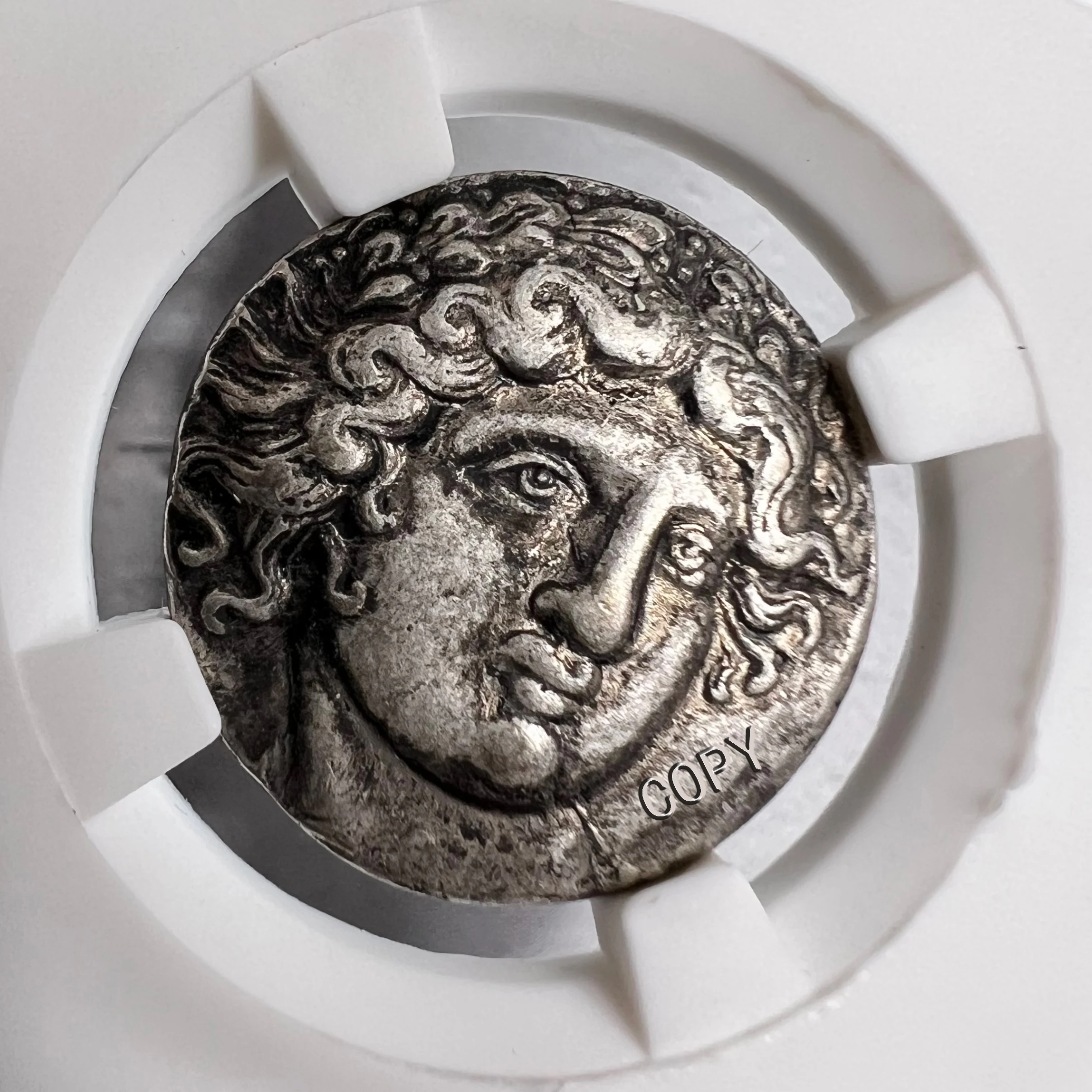 Cippus Sun-God Apollo Head Portrait Rare Reproduction Coin Leo The Zodiac Present Hellenic Myth Arts And Crafts Collection