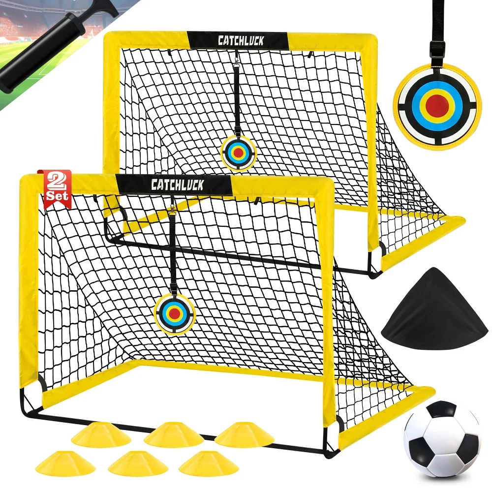 Football Practice Net Portable Pop Up Target Goal Lightweight Set Of 2 Soccer Net Beginner Training Aid For Outdoor Garden