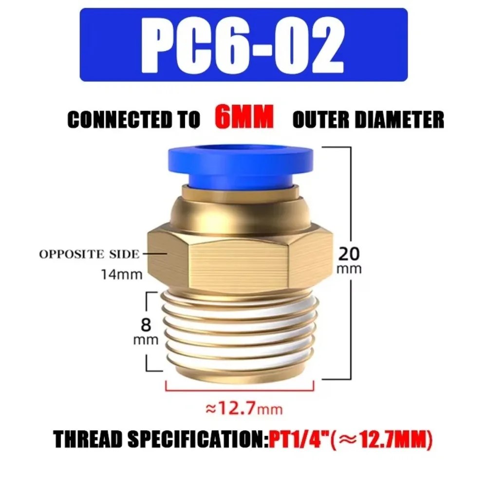

Quick Connect Brass Pneumatic Fitting PC 4 6 8 10 12MM Multi Size Hose Fittings Air Connector Air Tools