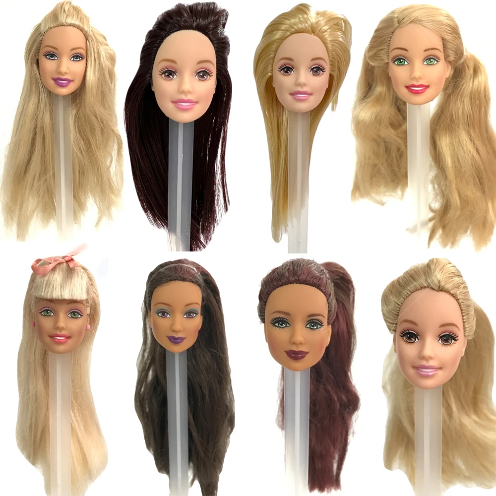 NK 1 Pcs 30CM Princess Doll flaws Head Girl Play House Dressing Up Toys For 1/6 Doll Head Not perfect Head Long Hair Heads JJ