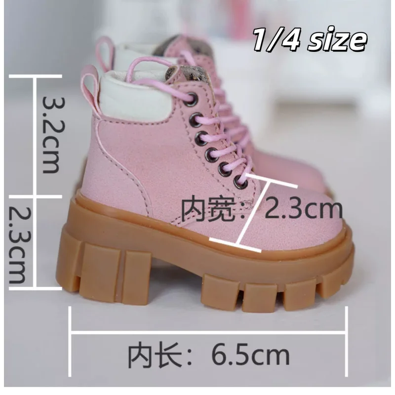 BJD Doll Shoes For 1/4 Doll Fashion Shoes Ankle Boots Doc Matens Pink Brown White Yellow Doll Accessories DIY Gift