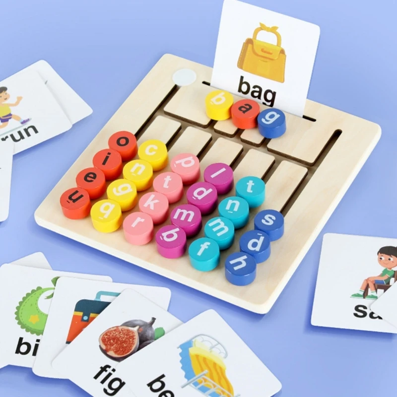 20CB English Teaching Aid Use Letter Form Words Vowel Game Toy English Letter Spelling Card for Practicing Word Spelling