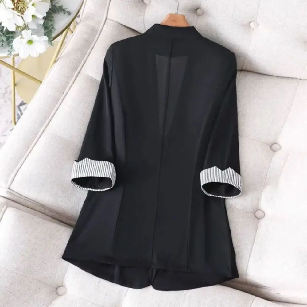 Veste de costume élégante à rayures confortables, manteau de costume ample décontracté pour femmes, manches longues, grande taille, Blazer de bureau professionnel, Streetwear