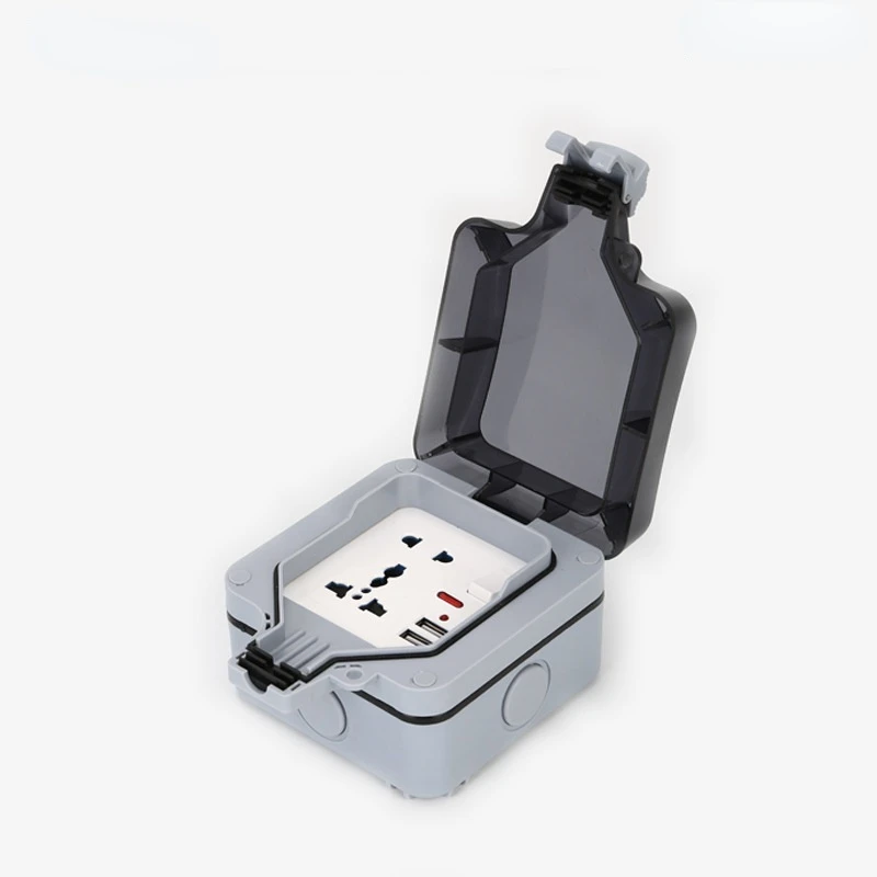 ip66 waterproof multifunctional five hole socket USB interface outdoor storm proof switch enclosure