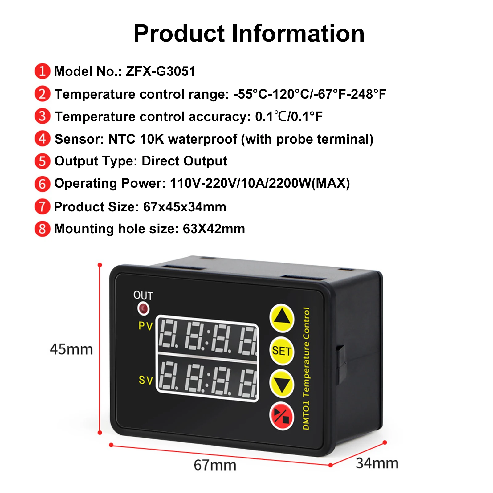 New Microcomputer Temperature Controller 1pcs Temperature Controller Intelligent Constant Temperature Microcomputer Controller