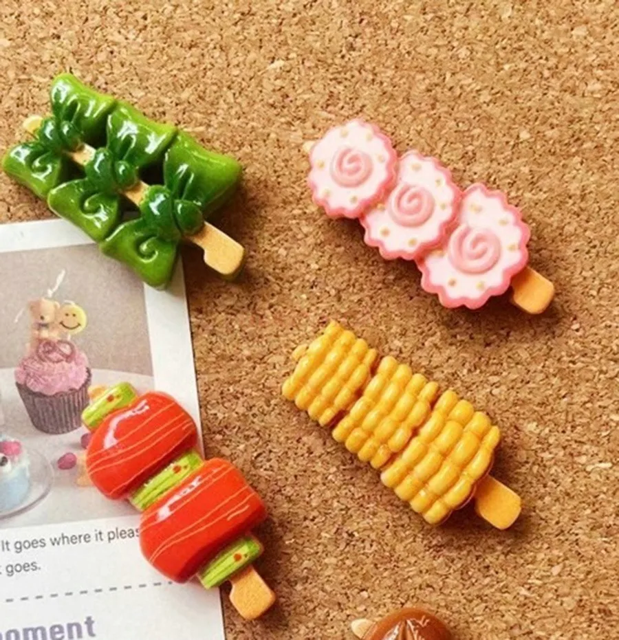 6pcs Kanto cooking Spicy Hot Pot food barbecue map pin felt cork creative wall scene decoration button