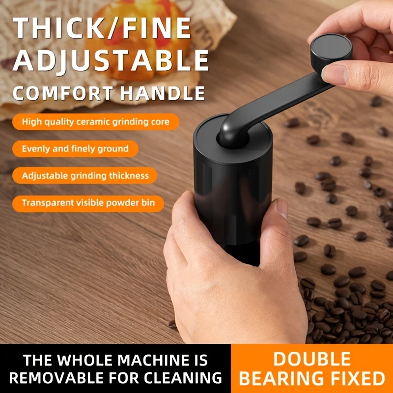 Hand-Crank Coffee Machine Silent Ceramic Core Household Coffee Grinder Retro Adjustable Thickness Fast Grinding Handle Grinder view 4