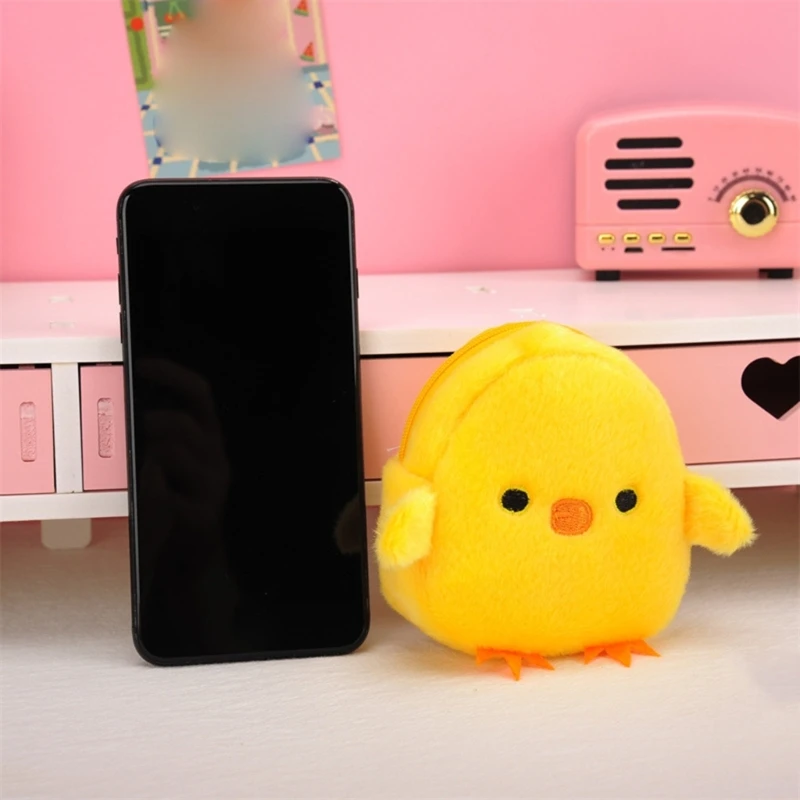 Stylish Yellow Chicken Coin Case Change and Receipts Storage Bags Coin Purse Dropship