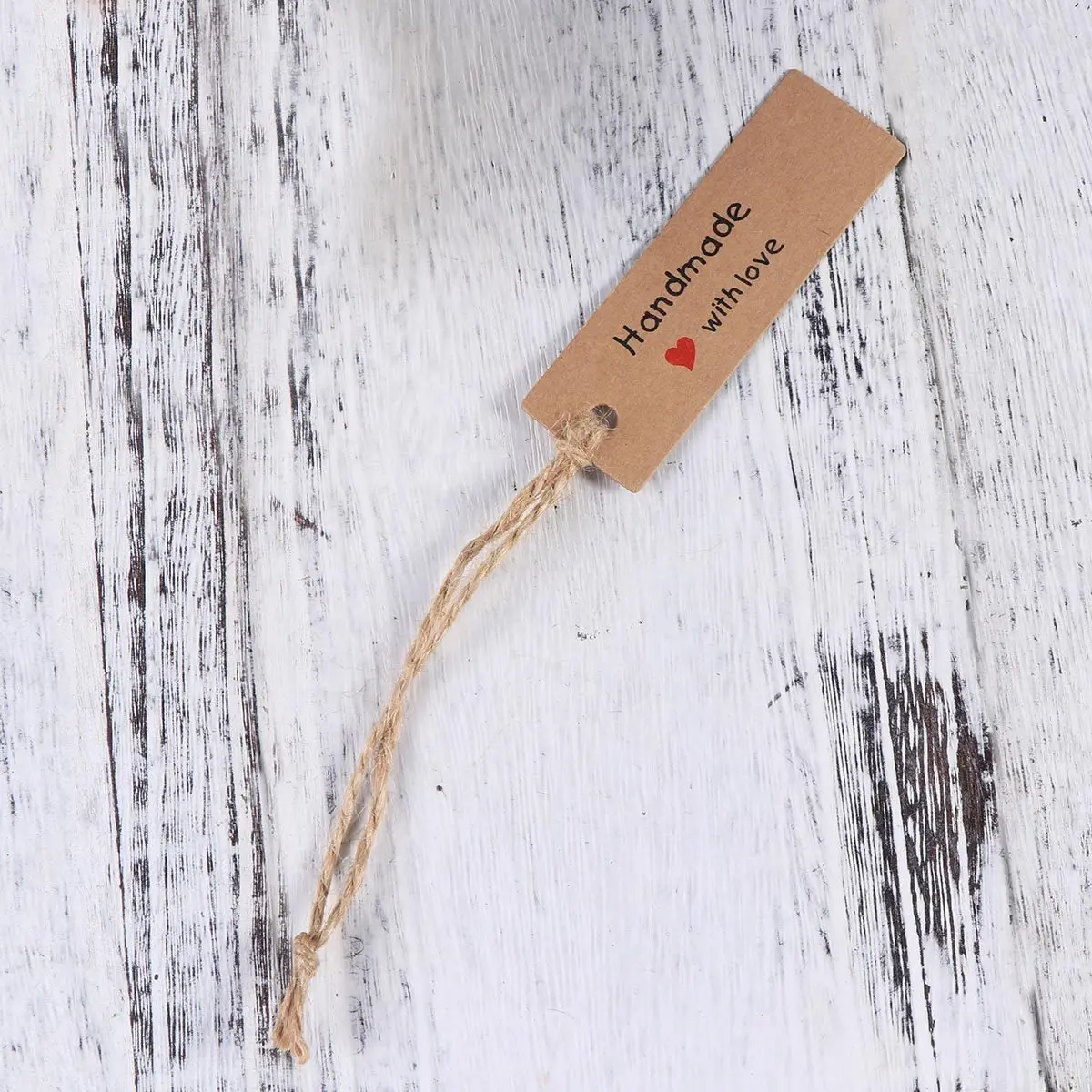 50Pcs Thick Sturdy Kraft Paper Hanging Tags Blank Back Side Message Vintage Style for Valentine Wedding Christmas