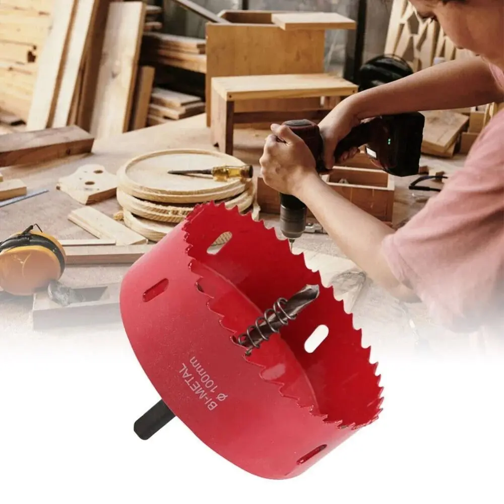 

80-100mm Size Bi-Metal Hole Saw Easy Chip Removal No Slipping Wood Hole Saw Wear Resistant HSS Steel Hole Saw Kit DIY Projects