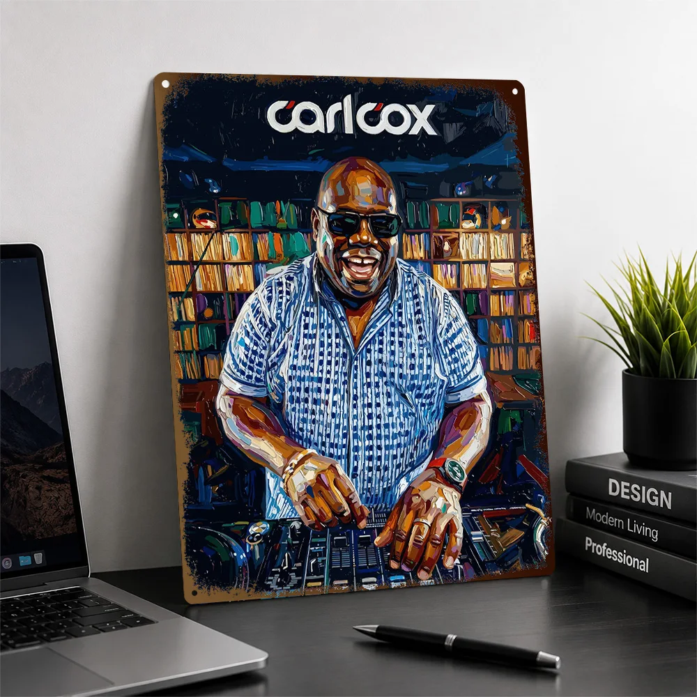 Carl Cox DJ Booth Portrait Textured Poster Personalized Metal Tin Sign Dynamic Modern Rhythm Wall Art Belongs In Music Studios