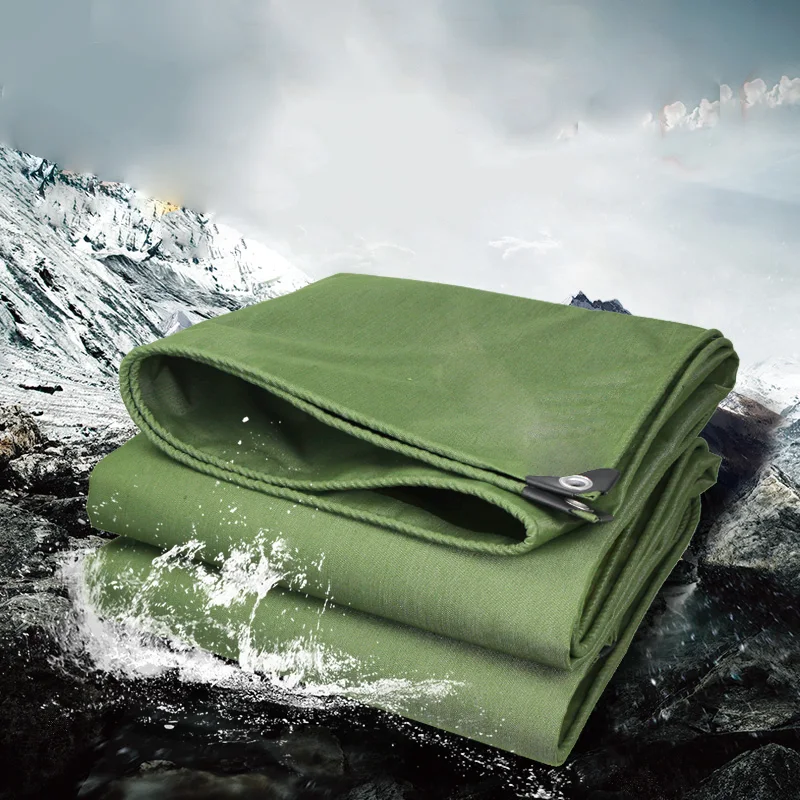 Army Green Single Sided Coated Canvas Ultra Thick Material Isolate UV Rays Waterproof Leak Proof Tent