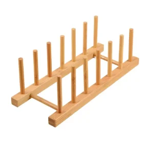 Étagère de rangement multifonctionnelle en bois pour assiettes, tasses, casseroles, couvercles et ég