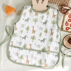 Elinfant waterproof magic tape baby feeding bibs, multifunctional breathable baby saliva towel burp cloth