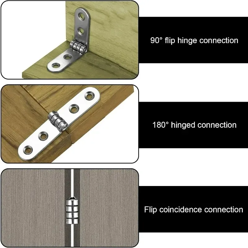 180-Grad-faltbare Scharnierklappe zum Anschrauben für Nähmaschinenschränke, abgerundete Ecken, Pufferscharnier, Möbel-Hardware-Kits