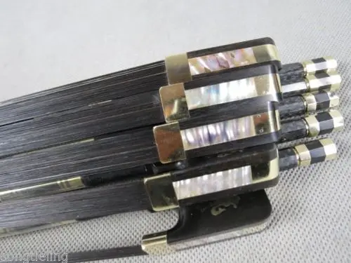 Best 5 pc Professional plaid Carbon fiber Cello bow 4/4,black Horsehair #7124