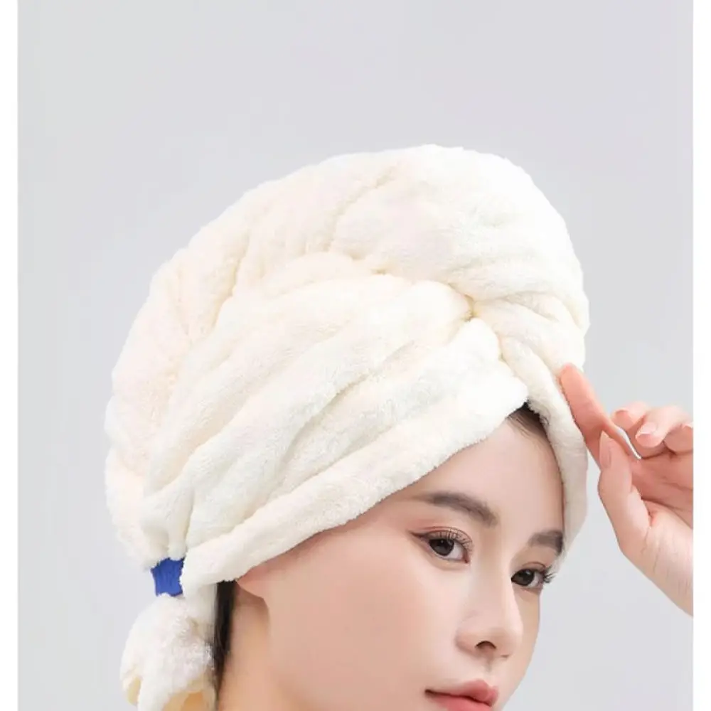 Thickened Bubble Fleece Hair Drying Hat Super Absorbent Bath Wrap Quick Dry Shower Cap Soft Comfortable For Long Hair Care