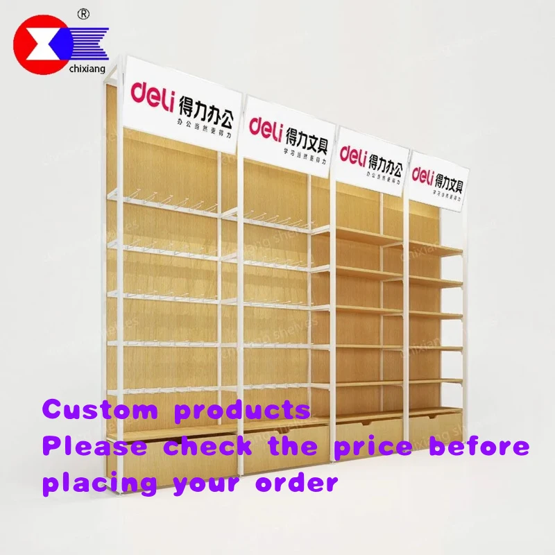 custom.CHIXIANG Custom Light Duty Stationery Supermarket Display Racks Metal Freestanding Custom Size