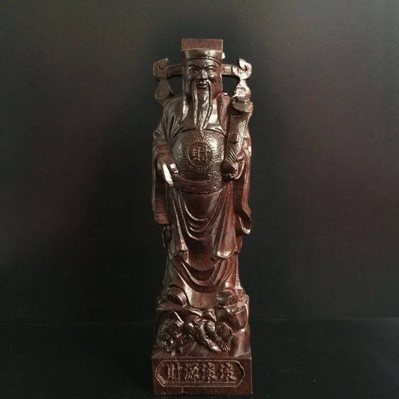 

Hand-Cast Premium Metal God of Wealth Caishen Statue - 5.9" Traditional Feng Shui Figurine for Home Office Shop Decor Prosperity