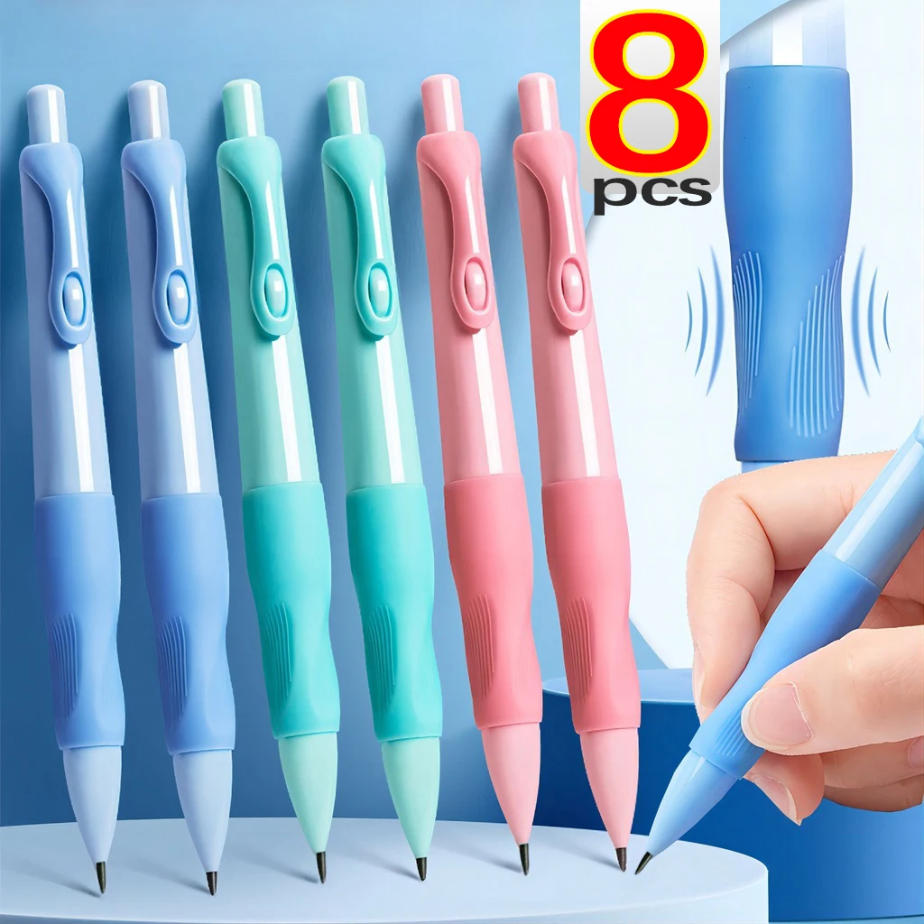 1-8Pcs 2mm Anti-myopia Mechanical Pencils With Sharpener Drafting HB Pencil Drawing Writing Posture Correction Stationary