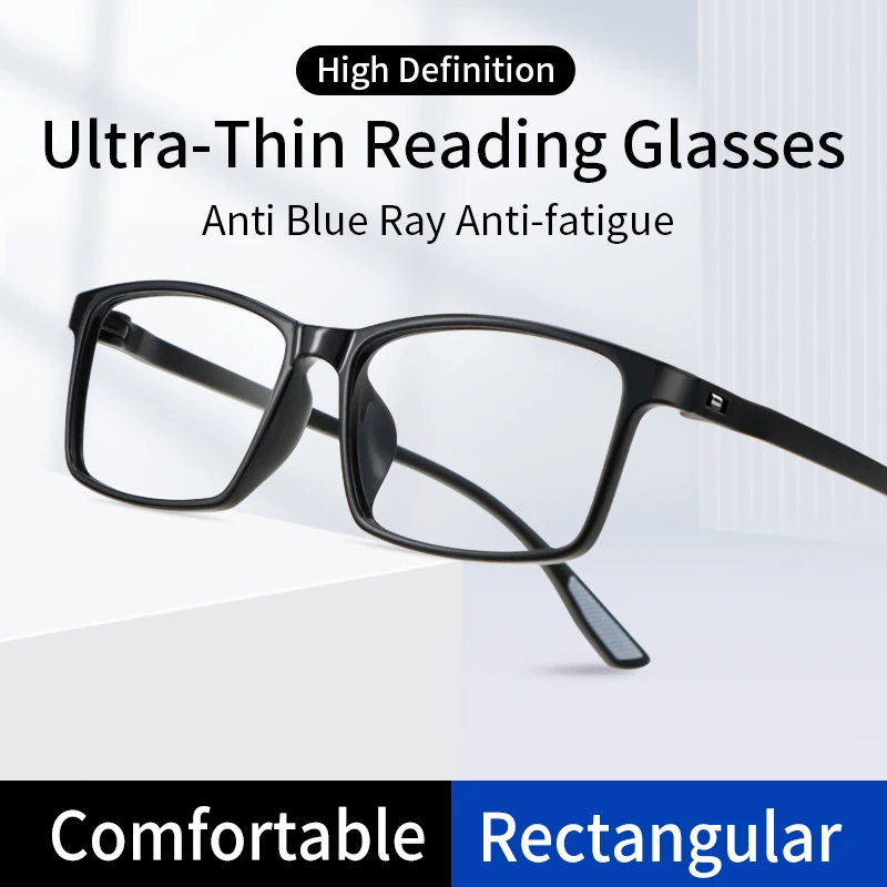 

Ultra-Thin Blue Light Blocking Reading Glasses for Men Stylish tr90 Frame Readers with Comfort Flexible Temples Anti Glare UV