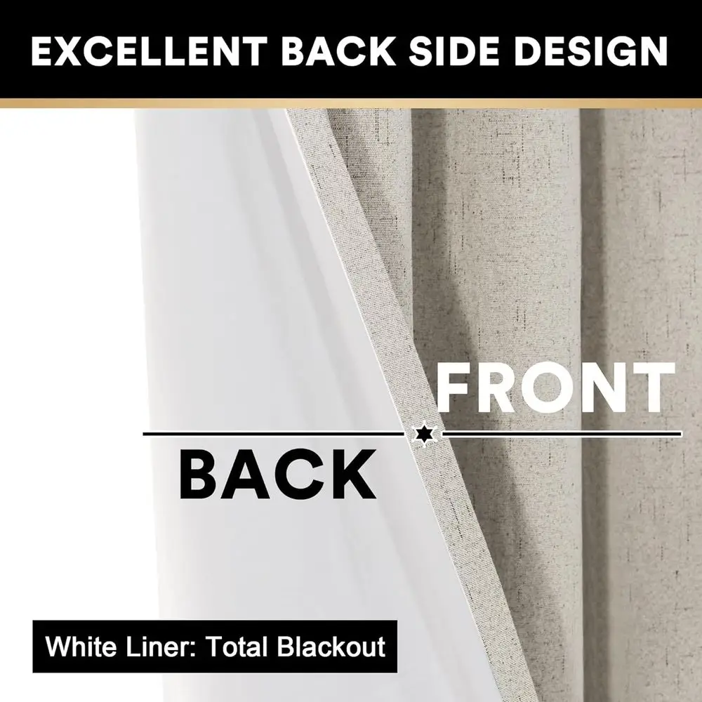 Extra brede verduisteringsgordijnen voor schuifdeuren, B100 x L96, steenkleur