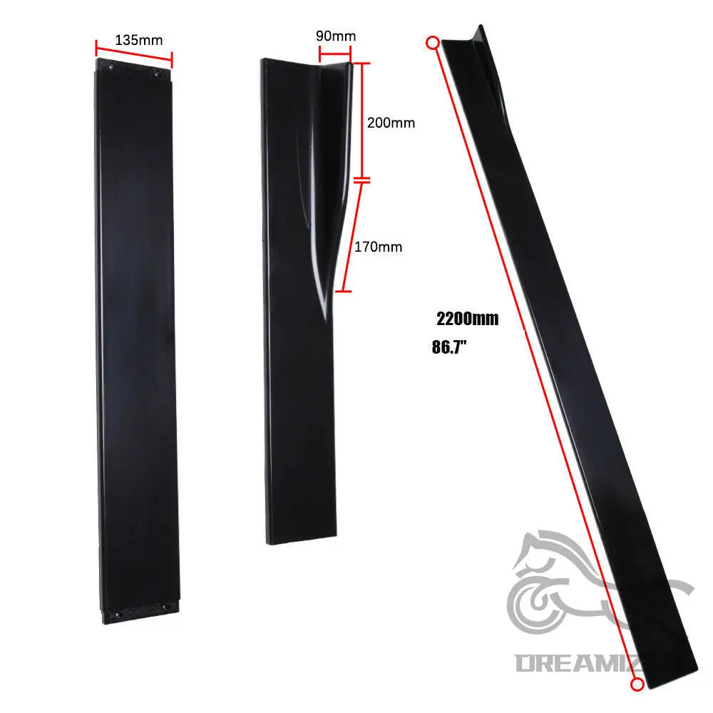 6PCS 2.2m Universal Side Skirt Extension Rocker Plate Lip Separator Bumper For Dodge Charger SRT SXT RT For Audi A3 S3 A4 S4 A5