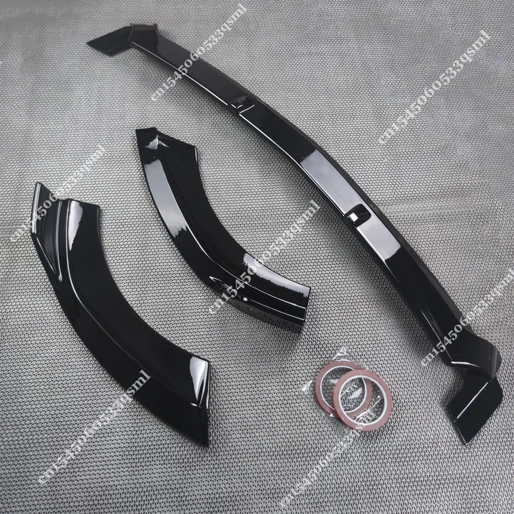For Mercedes Benz E Class W213 AMG 2016 2017 2018 2019 2020 Pre-facelift Front Bumper Lip Gloss Black Spoiler Splitter Body kits view 3