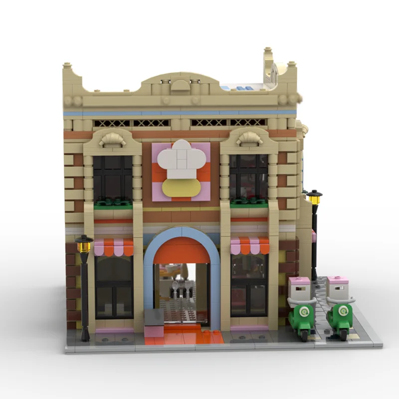 Moc Bausteine Modulare Restaurant und Kochen Schule Ecke Modulare Technologie Blöcke Weihnachten DIY Spielzeug Bau Geschenke