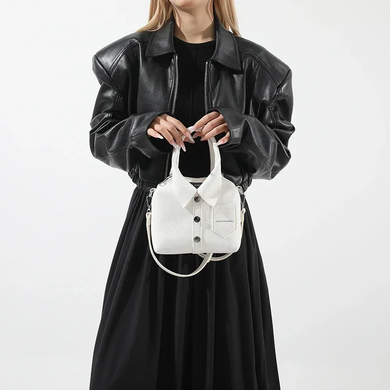 

Компактные однотонные сумки из искусственной кожи на молнии с квадратной ручкой сверху 2026, высококачественные мягкие сумки через плечо, уникальный дизайн, милые женские сумки на плечо