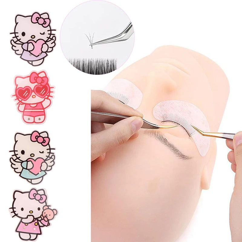 Colorful Sanrio Hello Kitty Shape Magnetic Suction False Lashes Tray Holder Acrylic Eyelash Extension Display Board Makeup Tools