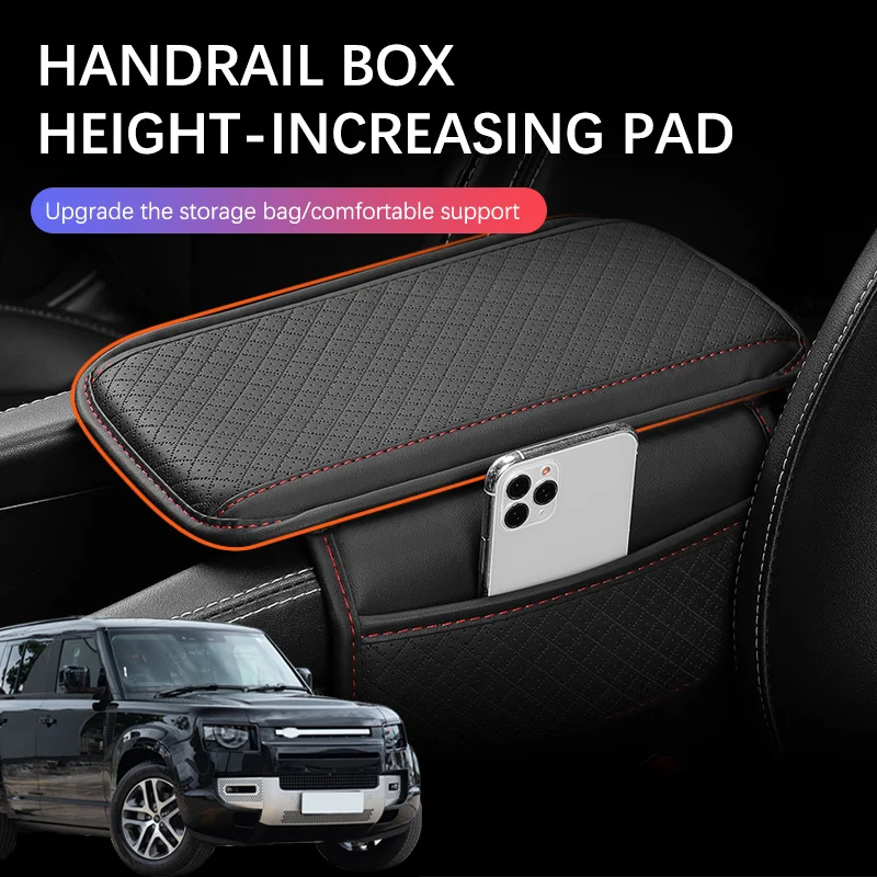 

Car Arm Rest Cushion Center Console Protection Cover Auto Armrest Box Pad Storage Pocket For Land Rover Defender 90 110 130