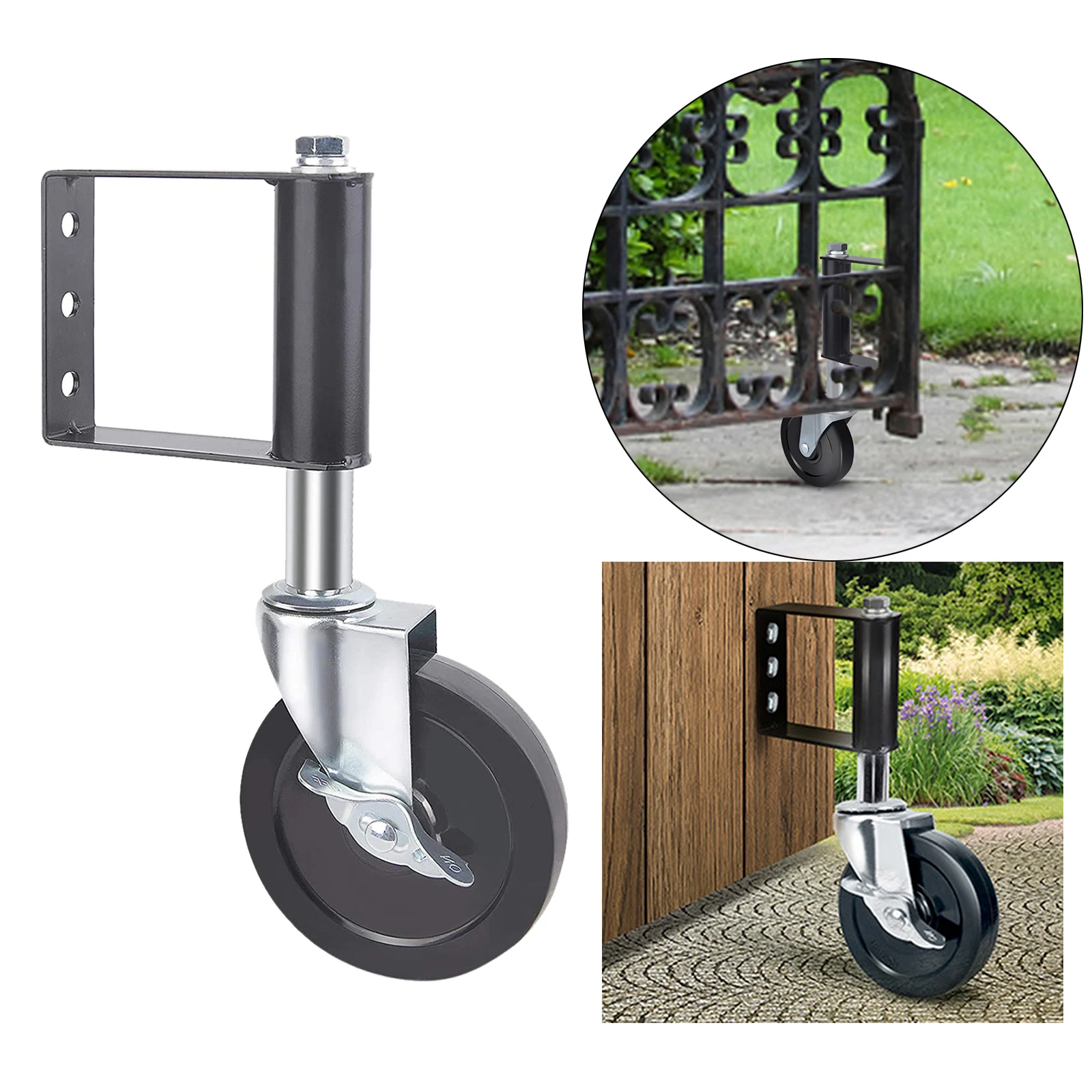 Door Gate Caster Heavy Duty Hard Rubber Gate Wheel Suspension