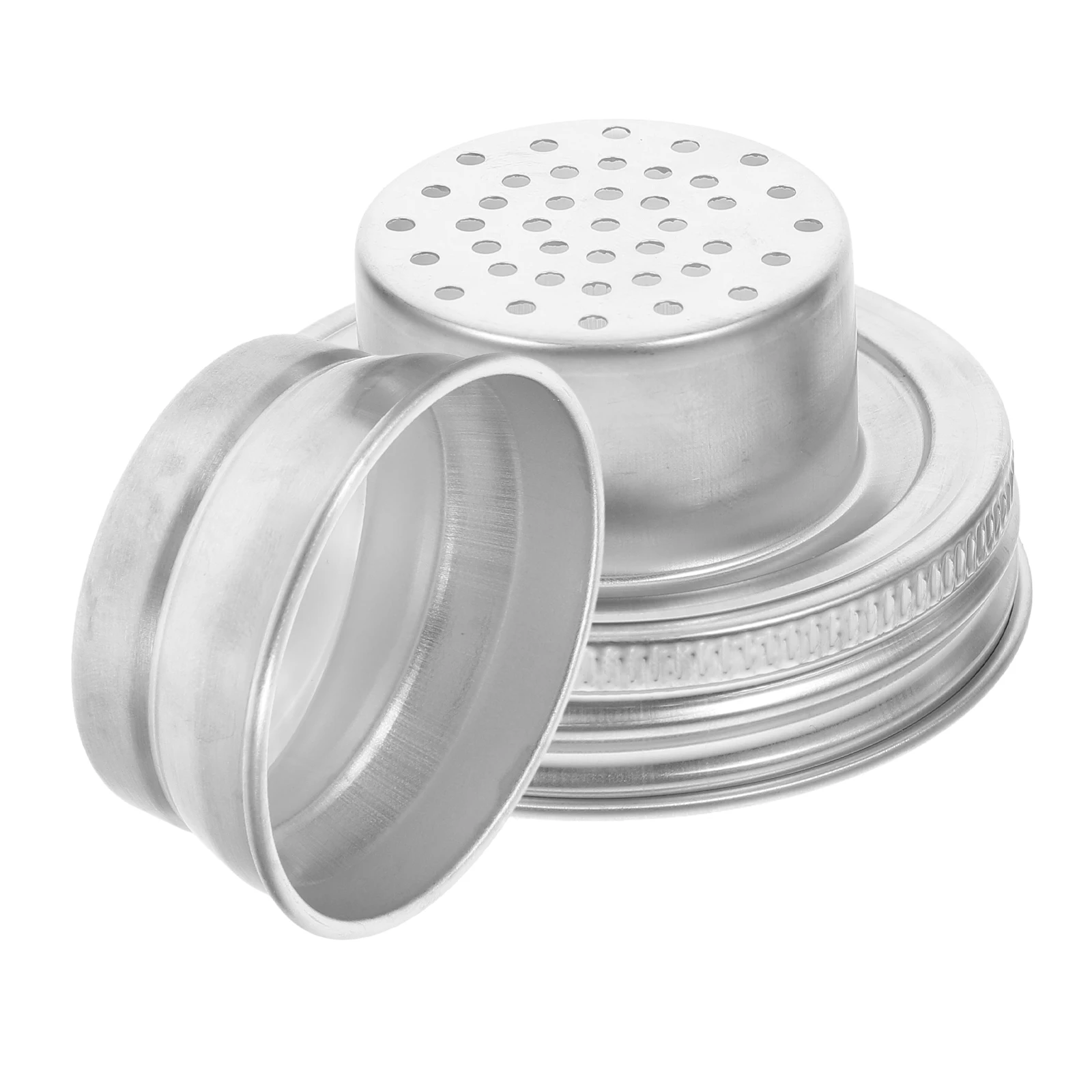 

304 Stainless Steel 70mm Seasoning Jar Lid Silicone Seal Mason Shaker Canning Wide Mouth Flour Sifter Salt Pepper